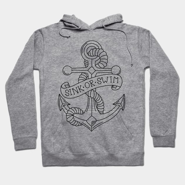 Vintage Anchor Tattoo Hoodie by valentinahramov